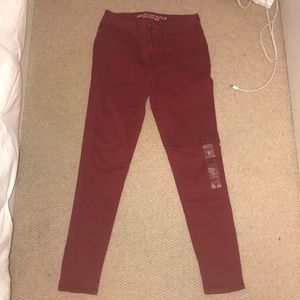 American Eagle Red Skinny Jean